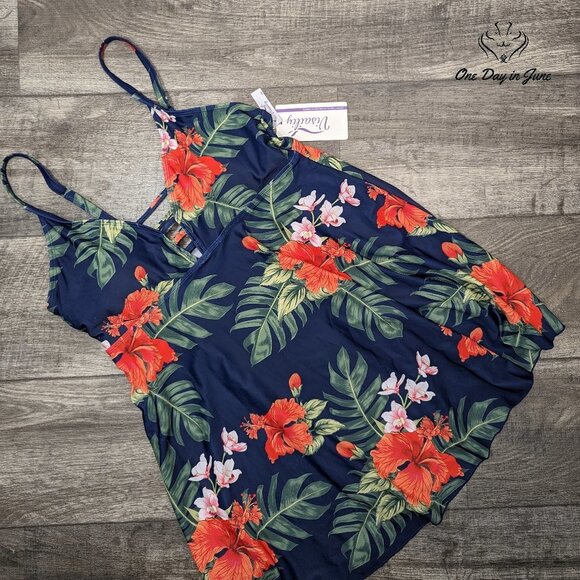 Visailiy Floral Tankini Top Size XL - Picture 1 of 5